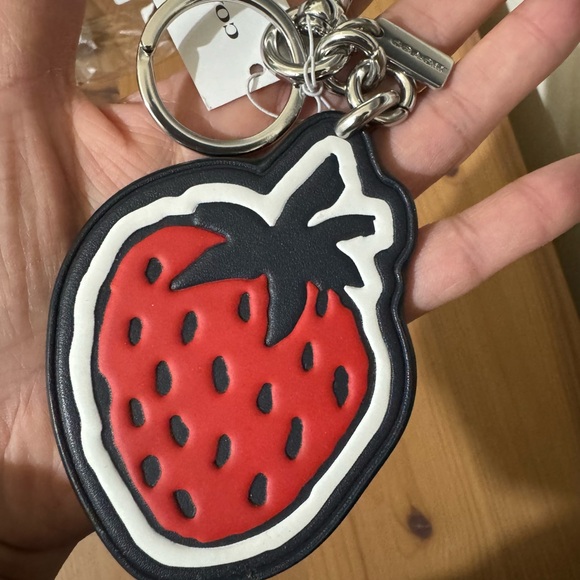 🍓Coach Strawberry Leather Bag Charm - Picture 2 of 7